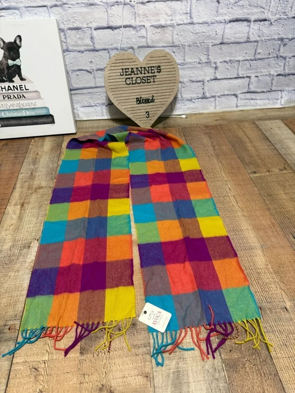 AVOCA MILL COLLECTION Circus Extra Wide Merino Scarf new with flaws
